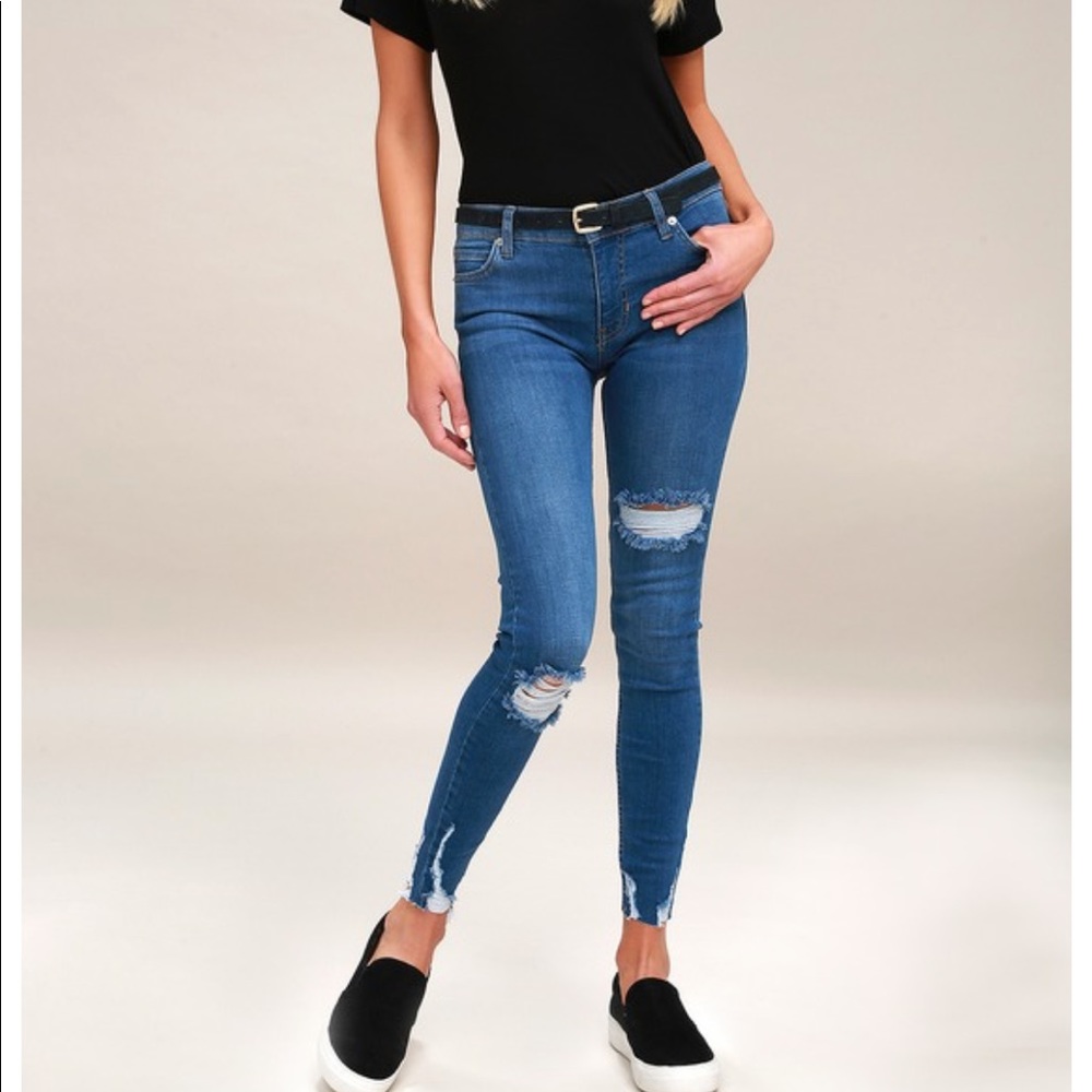 Free people shark bite jeans - Picture 1 of 8